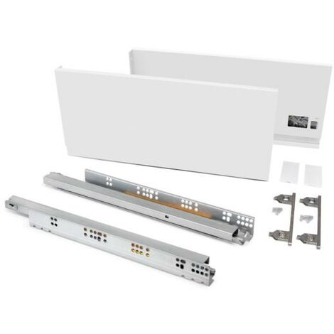 Emuca – Tiroir extérieur Vertex 60kg – Acier peint blanc – Hauteur 178mm – Profondeur 500mm – Pour espaces professionnels