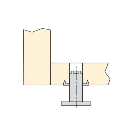 Emuca Lot de 20 pieds de nivellement pour meubles, réglage interne, M10, diamètre 23mm, hauteur 46mm, Acier et Plastique - talla