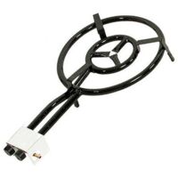 Réchaud à gaz 2 brûleurs – Acier émaillé noir 40 cm – Puissance 11,40 kW – Pour poêles de 28 à 60 cm – Garcima