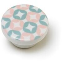 Blister avec 4 boutons ronds pour meubles en bois finition rose mod.e222 ø40mm rei.