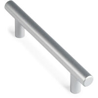 Poignée pour Meuble en acier inoxydable Finition aluminium Distance entre pointes : 96 mm Mesures 1361232mm Système de fixation vissé Comprend des vis M4 1 unité - talla