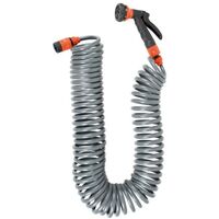 Tuyau d'arrosage flexible 15 mètres – Pistolet multi-jets 8 modes – Tuyau spiral pour arrosage enterré – Résistant aux intempéries – Lista