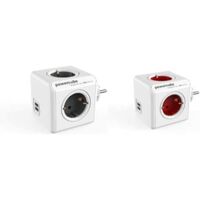 Ladrón ALLOCACOC Powercube original 4 tomas + 2 USB (5V). Color gris - talla
