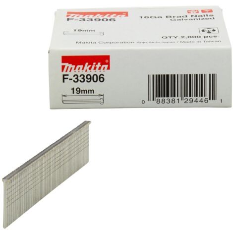 Makita – Clous à tête d'homme 16GA – Paquet de 2000 pièces – Fixations précises pour cloueuse DBN600 – Idéal pour finitions bois et meubles