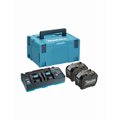 Makita – Kit énergétique 40V avec 2 batteries 8Ah – Chargeur rapide double DC40RB – Indicateur LED et refroidissement intégré - 191Y97-1