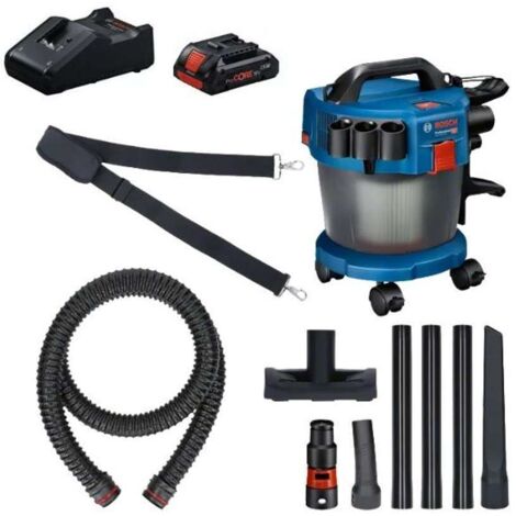 Bosch – Aspirateur professionnel sans sac 18V 10L – Technologie Rotational Airflow – Dépression 90 mbar – Autonomie 4Ah pour chantier