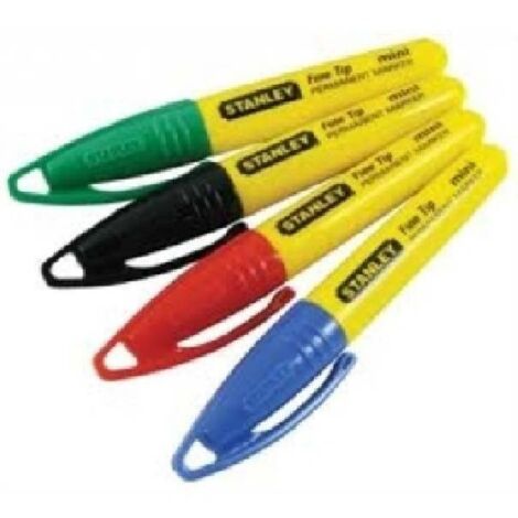 Stanley – Marqueur permanent pointe fine pour métal, bois, plastique – Encre résistante eau et huile – 147329