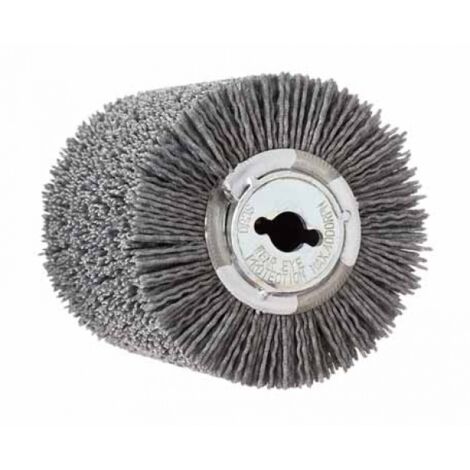 7943843 Roue à brosses nylon 100x120mm – Grain 120-80 pour bois dur et tendre – Compatible ponceuse Makita 9741