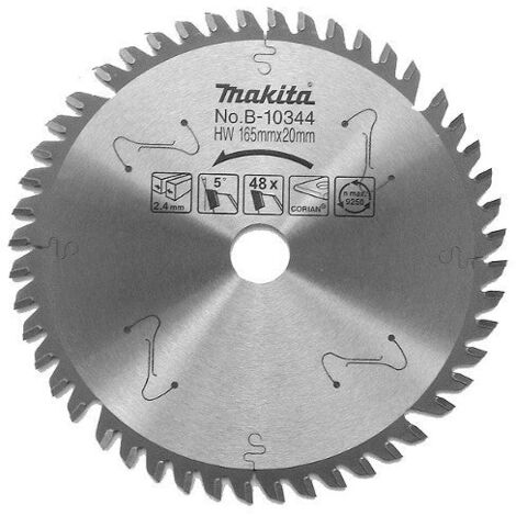 Lame carbures ''Specialized'' pour bois, pour scies plongeantes D.165mm 48 Dents MAKITA B-07353