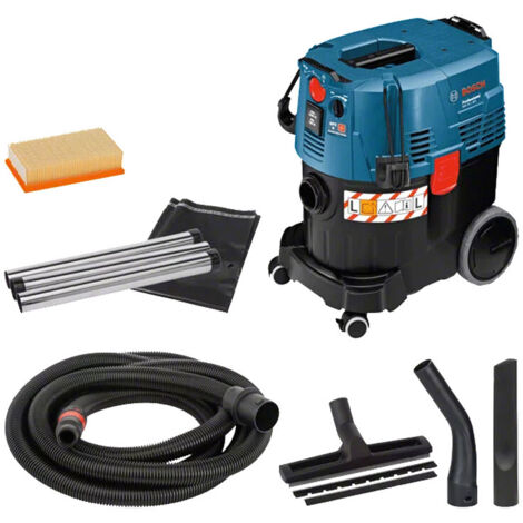 Bosch – Aspirateur professionnel 1200W – Capacité 35L – Dépression 254 mbar – Système de nettoyage filtre automatique – Pour chantier humide/secco