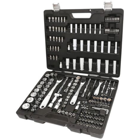 Beta – Coffret de 170 outils 1/4" - 3/8" - 1/2" avec 74 douilles et 42 embouts – Pour cliquet réversible 72 crans – Coffret plastique