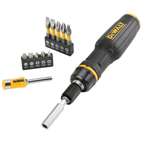 Tournevis à Cliquet Inclinable OC-PRO - 14 Pièces Avec Porte-Em Bouts - Pratique Et Robuste