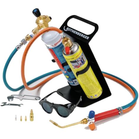 Rothenberger – Soudeur Kit Roxy Plus – Soudage autogène avec micro-buses de précision – Température de flamme jusqu'à 3100°C – Compact et léger