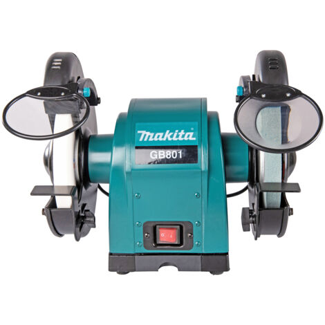 Makita – Touret à meuler double 550 W – 205 mm – Vitesse 2850-3450 tr/min – Moteur silencieux pour meulage précis – Outils de montage inclus - GB801