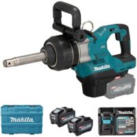 Makita – Clé à impulsion 40V – Couple max 3150Nm – Moteur sans balais XGT – 2 batteries 5Ah – Pour serrage boulons haute résistance