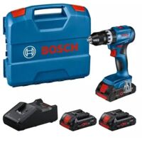 Kit professionnel Bosch : Perceuse-visseuse à percussion sans fil GSB 18V-45, 3x ProCORE18V 4.0Ah, L-Case