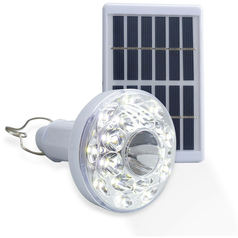 LAMPADINA AD ENERGIA SOLARE CON SENSORE CREPUSCOLARE 5 LED SENZA FILI  (34023)