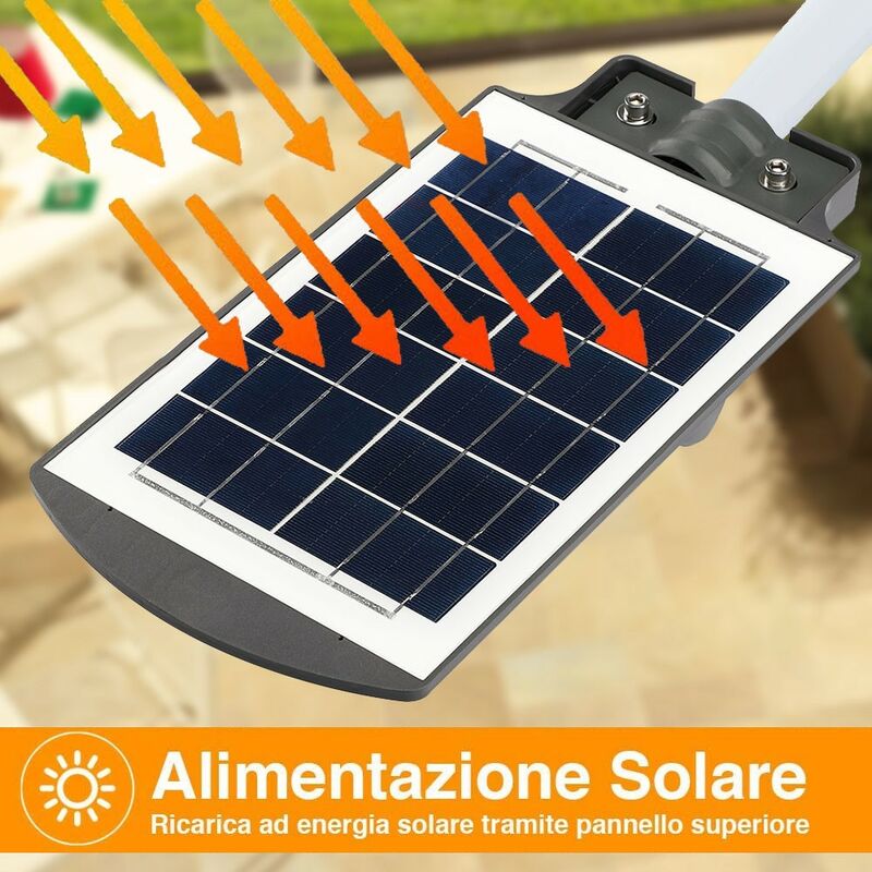 Lampione a ricarica solare 803000 con sensore di movimento 48 Led 30W