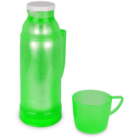 059180 Thermos per bevande welkhome rivestito in plastica colorata 450 ml  Colore: Verde