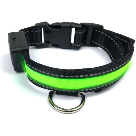 FUBUCA Collare regolabile luminoso a LED per cani ricarica solare e usb 3  taglie Colore: Giallo 