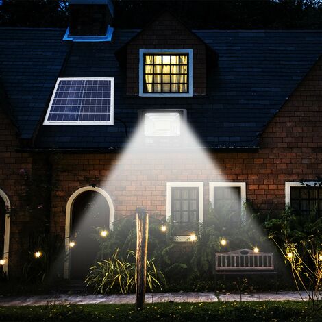 FARO LED 400W 720 LED CON PANNELLO SOLARE LUCE FREDDA FARETTO CASA GIARDINO  IP67