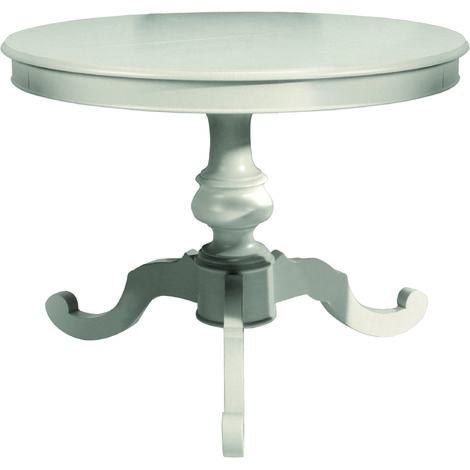 Tavolo rotondo in legno bianco allungabile diametro 120 cm