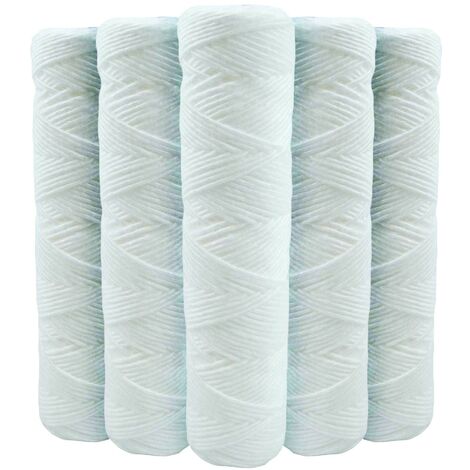 Set Mit 5 Kartuschen Gewickelt 9"3/4 - 20µm Für Wasserfilterhalter