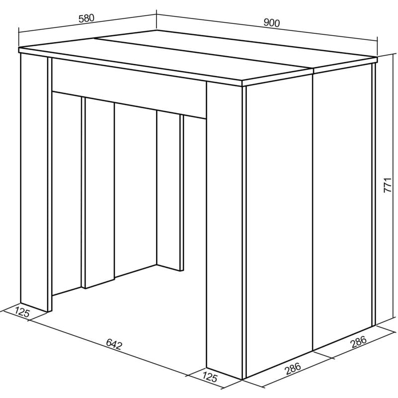 Skraut Home - Tavolo Consolle Allungabile Fino A 3 Metri - Dimensioni  Chiuso: 75 X 90 X 50 Cm - Materiale Resistente - Bianco - Ideale Per La Tua  Sala Da Pranzo