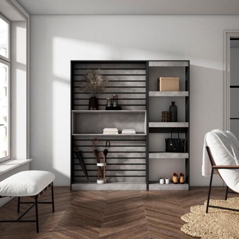 Skraut Home Libreria scaffale Scaffali in legno a ripiani 170x186x25cm  Soggiorno - Ufficio Per libri Stile moderno