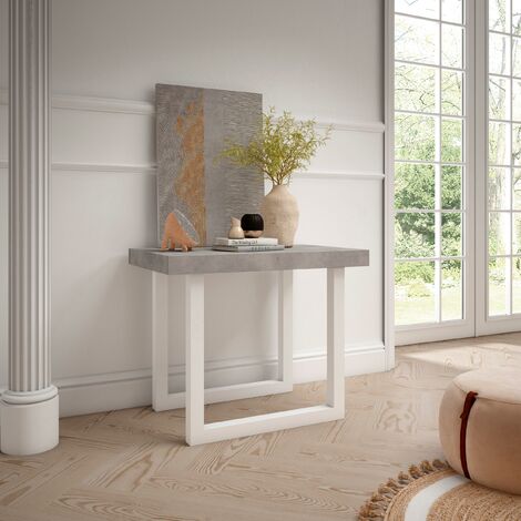 Skraut Home | Consolle allungabile | Tavolo consolle allungabile | 160 | Per 8 persone | Tavolo da pranzo | Stile moderno | Rovere