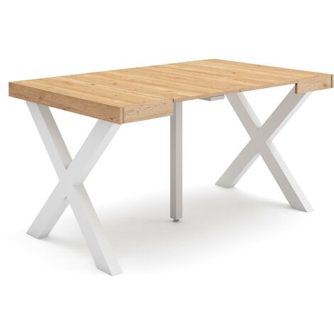Skraut Home Consolle Allungabile In Rovere – Tavolo Da 90 A 160 Cm, Fino A 8 Posti, Gambe In Legno, Meccanismo Telescopico In Alluminio - 2