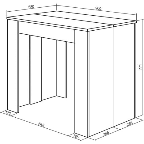 Skraut Home - Consolle allungabile, Tavolo consolle allungabile , 260, Per 12 persone,  Tavolo da pranzo, Stile moderno, Nero e rovere