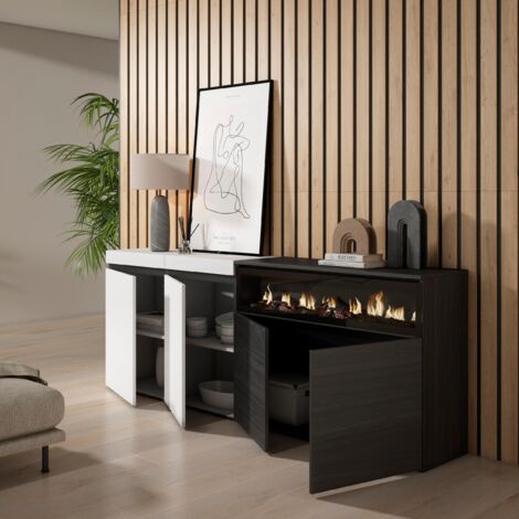 Punt Rio Marmor Sideboard Highboard noyer portes vitrées