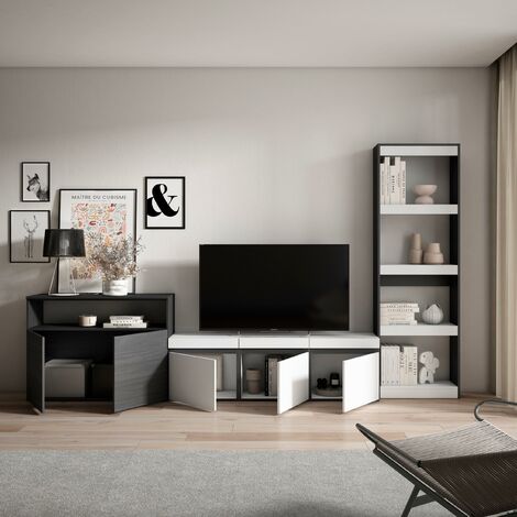 Skraut Home - Mobile Soggiorno TV - Parete Attrezzata Soggiorno -  310x186x35cm - Per TV fino a 65" - Set di