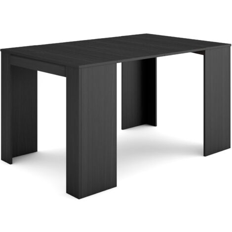 Skraut Home - Consolle allungabile, Tavolo consolle allungabile , 140, Per 6 persone, Tavolo da pranzo, Stile moderno, Nero