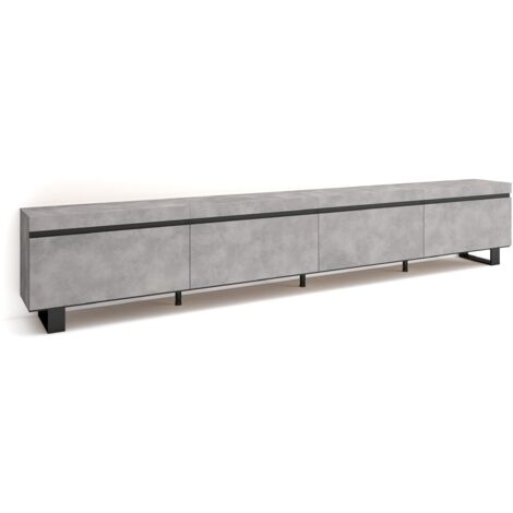 Skraut Home - Mobile TV Soggiorno, Ampio spazio a disposizione, 320x57x35 cm, TV di grande formato, Design industriale, Stile moderno, Grigio Cemento (1/5)