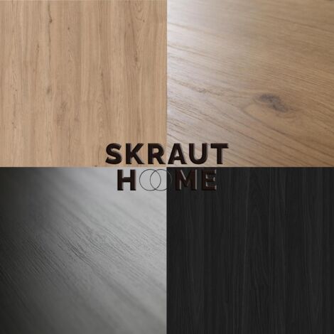 Skraut Home - Mobile TV Mod.Naturale ''Rovere/Nero'', 1 Porta e 2 alloggi, Soggiorno-soggiorno, 120 x 40 x 53 cm