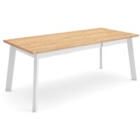 Skraut Home - Tavolo da Pranzo, Cucina, Sala da pranzo, 200, Per 10 persone, Gambe in legno, Stile moderno, Rovere
