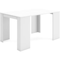 Skraut Home - Consolle allungabile, Tavolo consolle allungabile , 140, Per 6 persone, Tavolo da pranzo, Stile moderno, Bianco