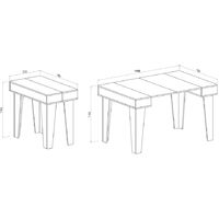 Tavolo Consolle Nordic KL , da pranzo e soggiorno, rettangolare, allungabile fino a 140 cm, stilo scandinavo, finitura Bianco Opaco / Rovere spazzolato.  fino 6 persone.