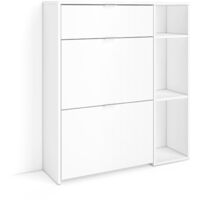 Skraut Home - Scarpiera Ingresso, Mobile Ingresso Salvaspazio, 90x27x102cm, 10 paia di scarpe, Armadio, Stile moderno, Bianco