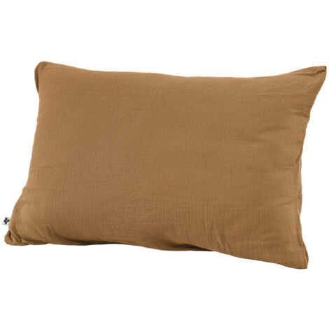 OUREA - Taie d'Oreiller 50x70cm Gaze de Coton Camel (1/2)