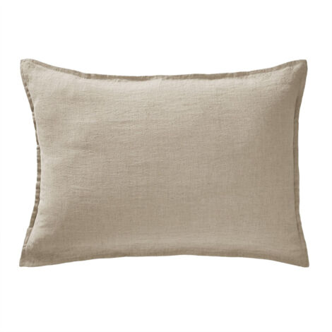 MARGAUX - Taie d'Oreiller 50x70cm Lin Lavé Coloris Sable (1/2)