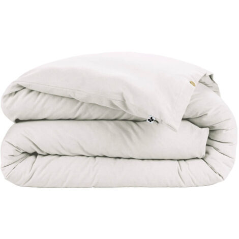HEDDA - Housse de Couette 240x220cm Flanelle de Coton Coloris Neige (1/4)