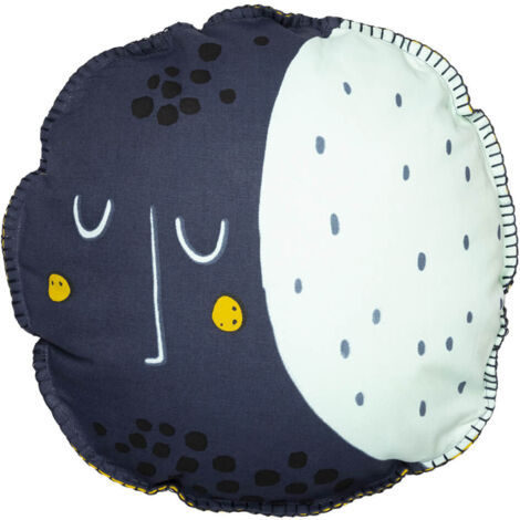 LUNEA - Coussin Déhoussable Ø40cm Motifs Lune et Soleil (1/3)