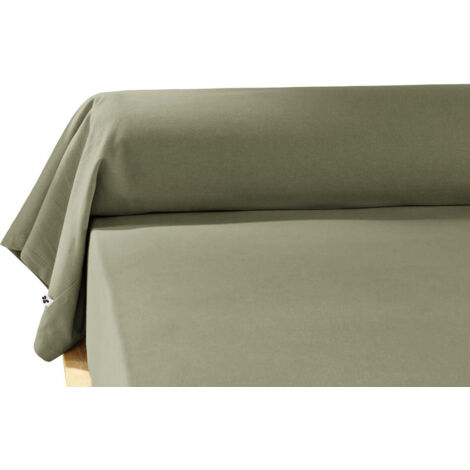HEDDA - Taie de Traversin 43x185cm Flanelle de Coton Coloris Romarin