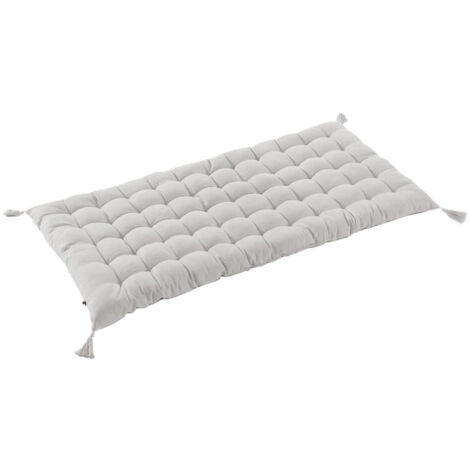 SOPHIE - Matelas de Sol avec pompons 60x120cm Coton Coloris Nuage (1/3)