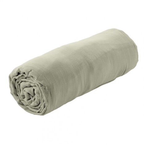 OUREA - Drap Housse 90x190cm Gaze de Coton Vert d'Eau