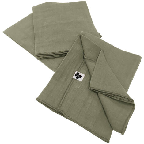 OUREA - Lot de 3 Serviettes 40x40cm Gaze de Coton Romarin (1/4)