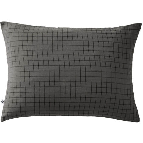 OUREA MOTIF - Taie d'Oreiller 50x70cm Gaze de Coton Granit à Petits Carreaux (1/5)